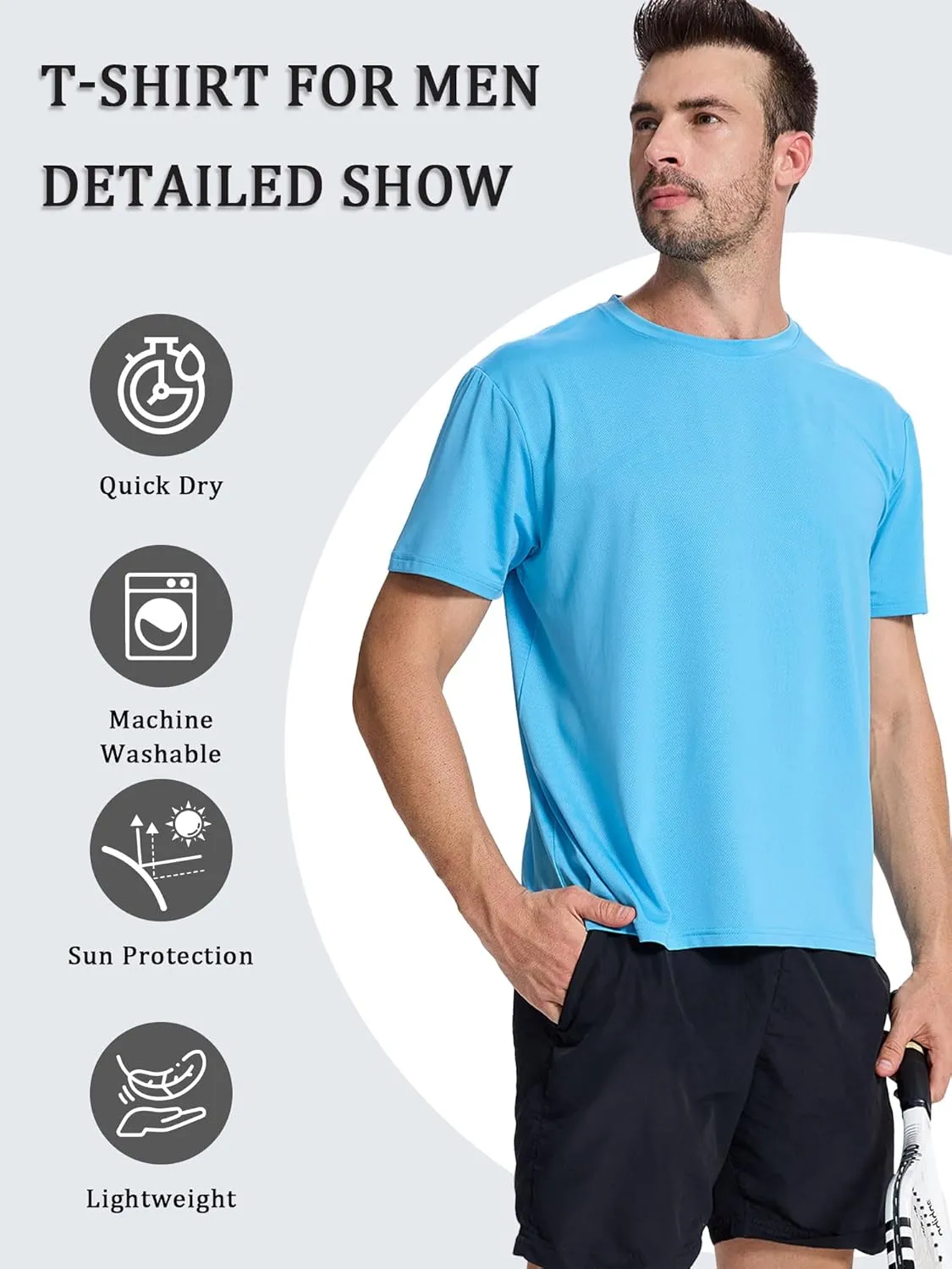 1 or 3 Pack Men's T-Shirts Dry Fit Gym Shirts Moisture Wicking Shirts for Men Workout Clothes Plain Tshirts