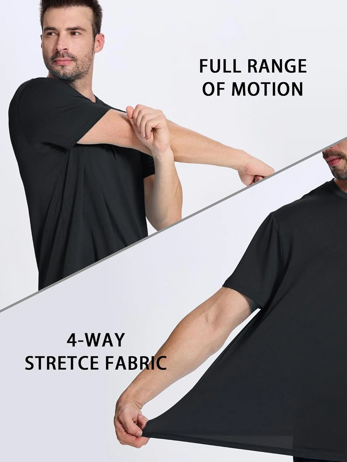 1 or 3 Pack Men's T-Shirts Dry Fit Gym Shirts Moisture Wicking Shirts for Men Workout Clothes Plain Tshirts