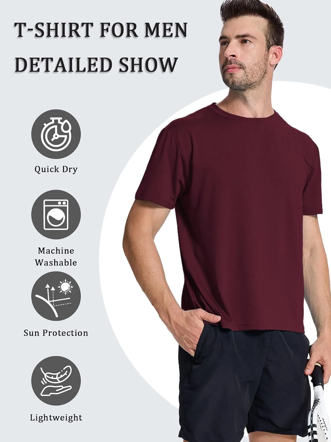 1 or 3 Pack Men's T-Shirts Dry Fit Gym Shirts Moisture Wicking Shirts for Men Workout Clothes Plain Tshirts