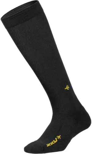 2XU Flight Compression Socks, Black/Black, Medium 1