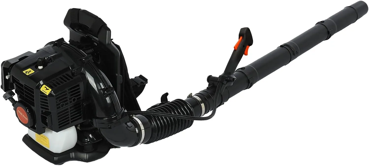 52CC 6800 RPM Leaf Blower Gas,550CFM 2-Cycle Single-Cylinder Backpack Leaf Blower Corded for Urban Road Cleaning,Sweeping Fallen Leaves,Road Dust,Snow Removal Black