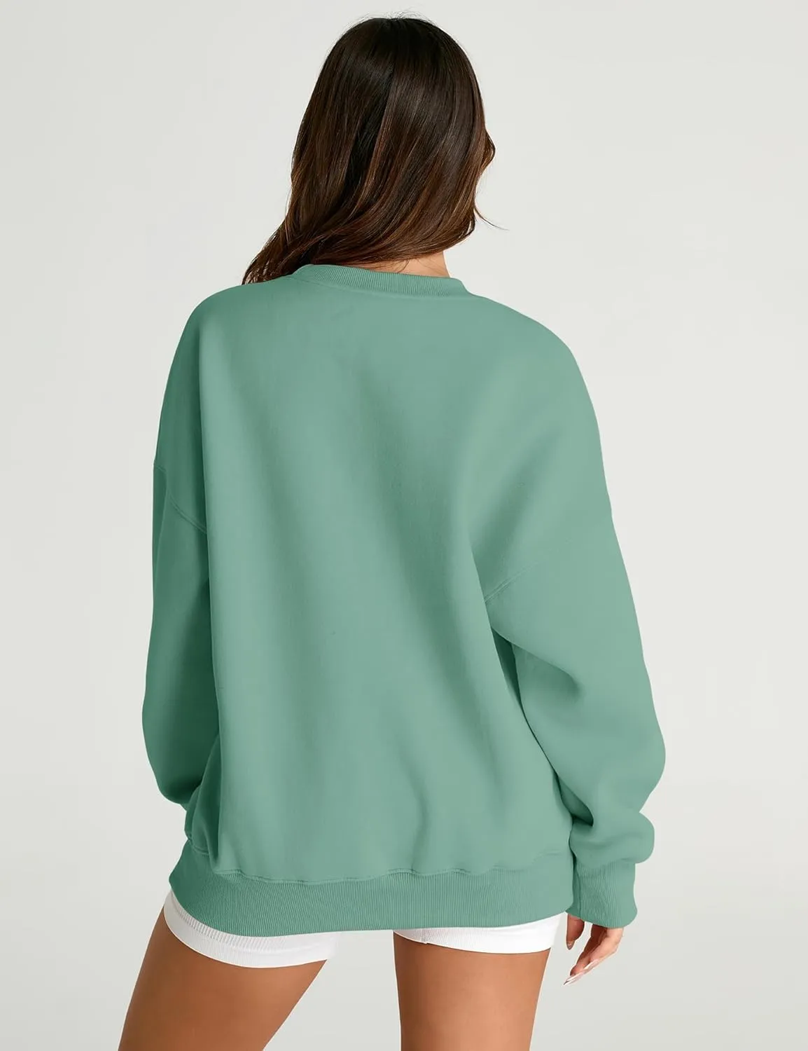 AKEWEI Women Oversized Sweatshirt Fall Outfits 2024 Teen Girl Clothes Graphic Crew Neck Preppy Fleece Pullover Tops