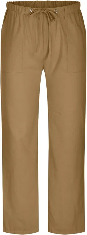Big and Tall Linen Pants for Men Drawstring Lounge Pants Elastic Waist Dress Trousers Straight Leg Loose Pants
