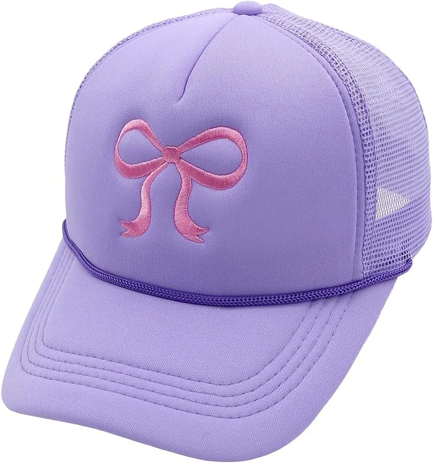 Bow-Tie Mesh Back Baseball Caps for Women Trendy Y2k Trucker Hats Dad Hat Sports Hat Breathable Snapback Hats 2025