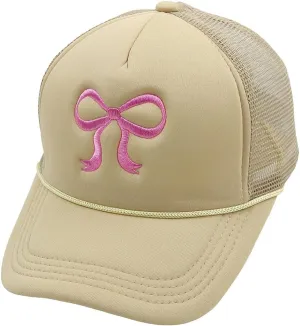 Bow-Tie Mesh Back Baseball Caps for Women Trendy Y2k Trucker Hats Dad Hat Sports Hat Breathable Snapback Hats 2025