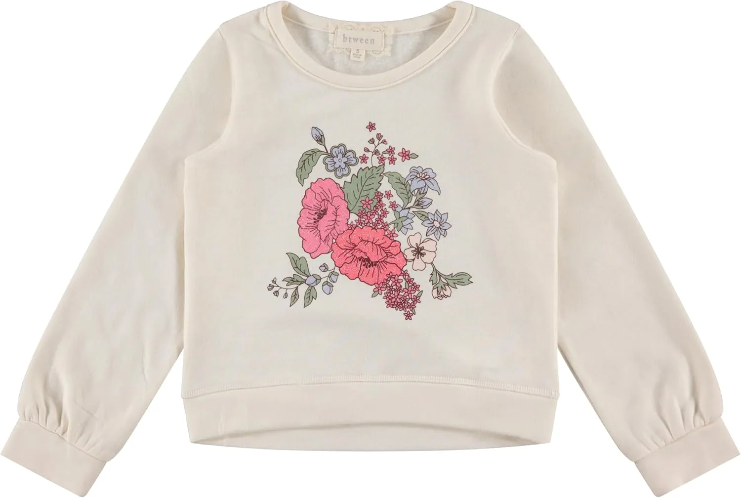BTween Girls 3-Piece Crew Neck Fleece Sweatshirt Set Long Sleeve Cotton Blend Pullover, Soft and Comfortable, Sizes 4-12