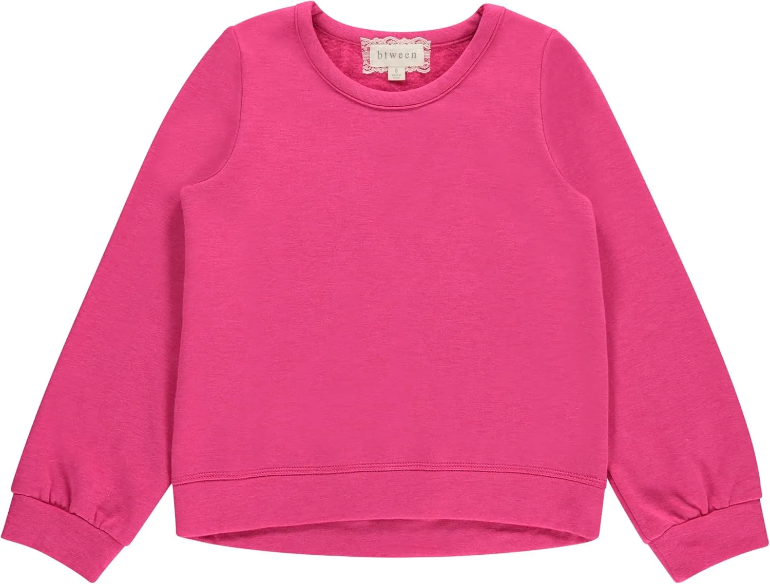 BTween Girls 3-Piece Crew Neck Fleece Sweatshirt Set Long Sleeve Cotton Blend Pullover, Soft and Comfortable, Sizes 4-12