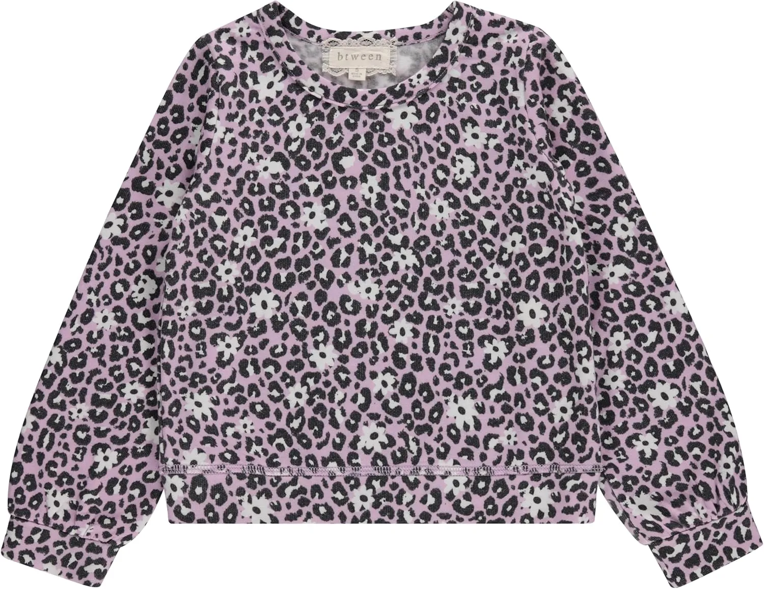 BTween Girls 3-Piece Crew Neck Fleece Sweatshirt Set Long Sleeve Cotton Blend Pullover, Soft and Comfortable, Sizes 4-12