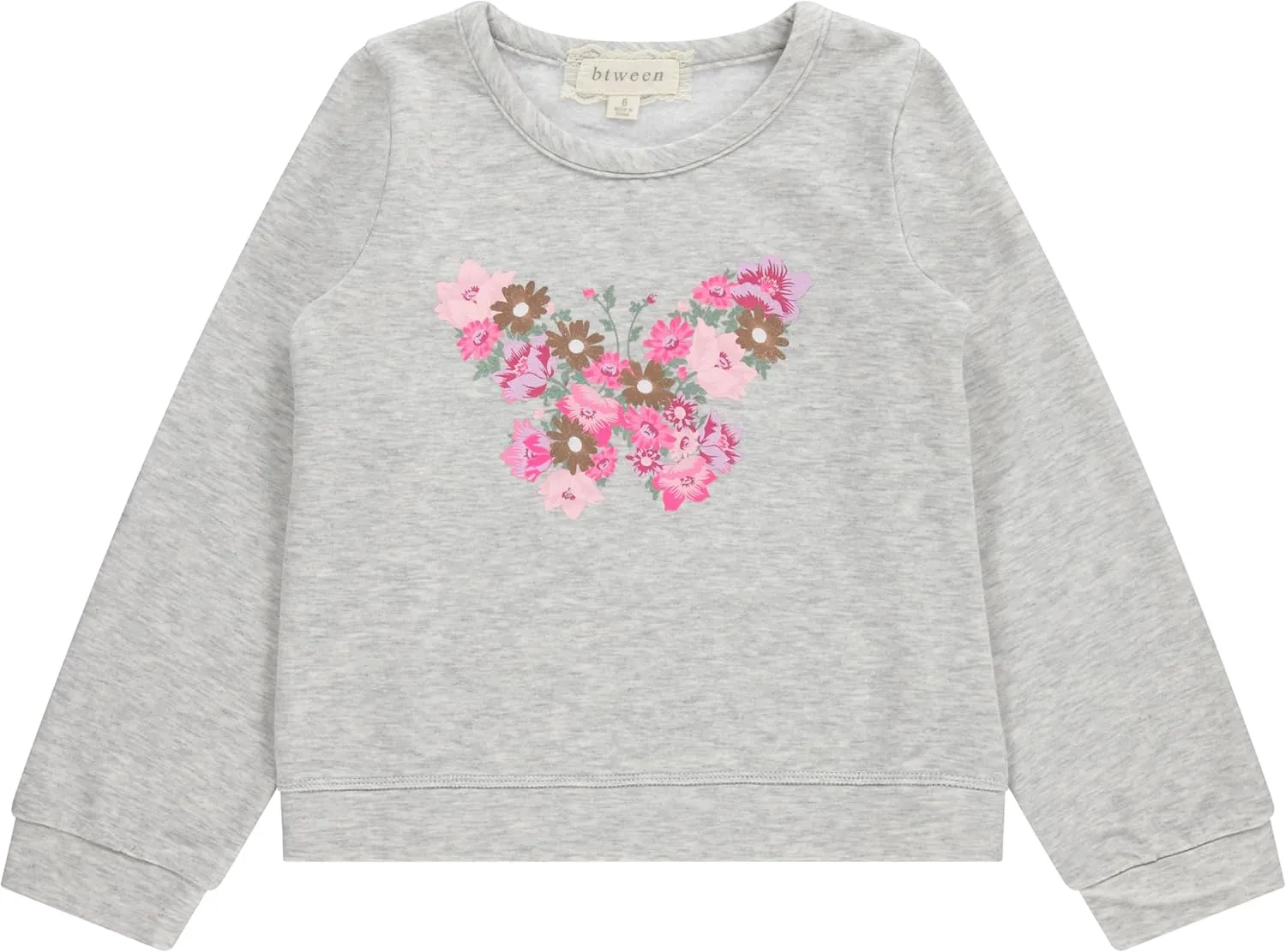 BTween Girls 3-Piece Crew Neck Fleece Sweatshirt Set Long Sleeve Cotton Blend Pullover, Soft and Comfortable, Sizes 4-12