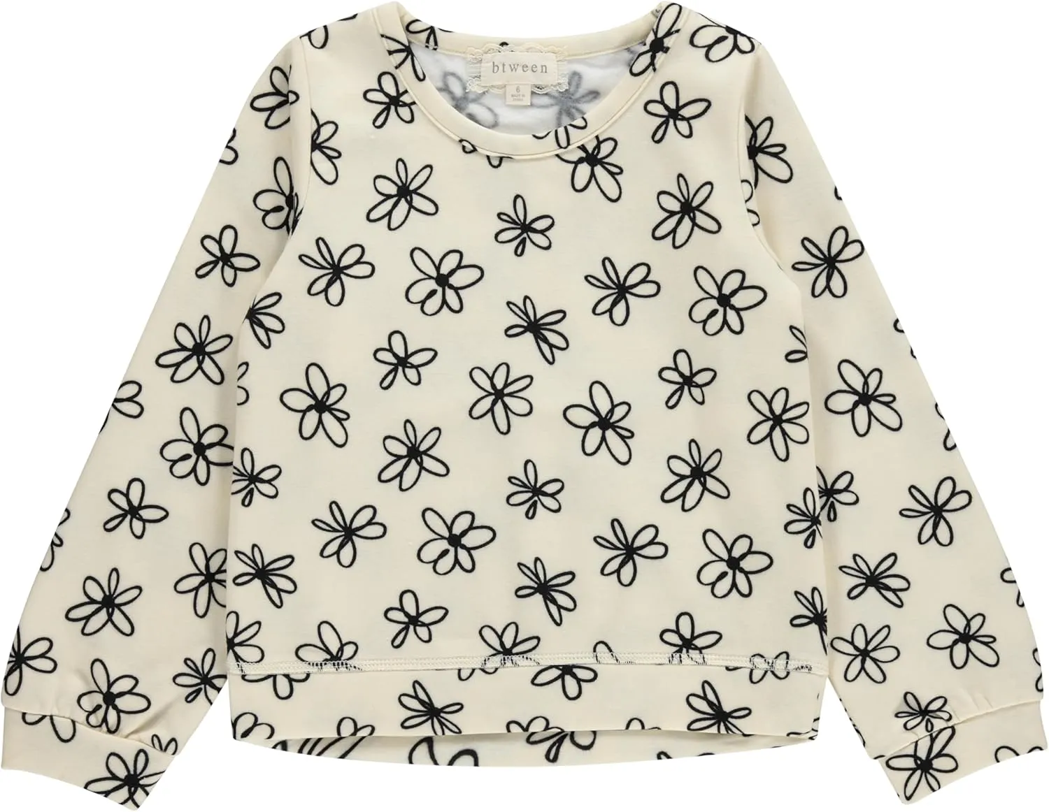 BTween Girls 3-Piece Crew Neck Fleece Sweatshirt Set Long Sleeve Cotton Blend Pullover, Soft and Comfortable, Sizes 4-12