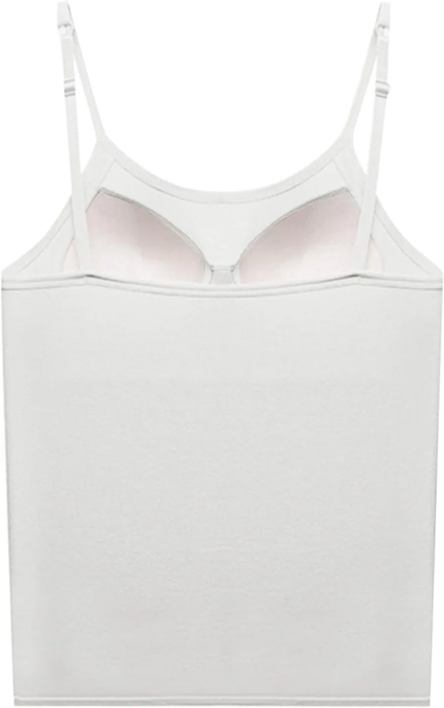 Camisole Tank Top for Women Stretchy Spaghetti Strap Basic Solid Undershirt Slim Fit Cami Tops with Padded
