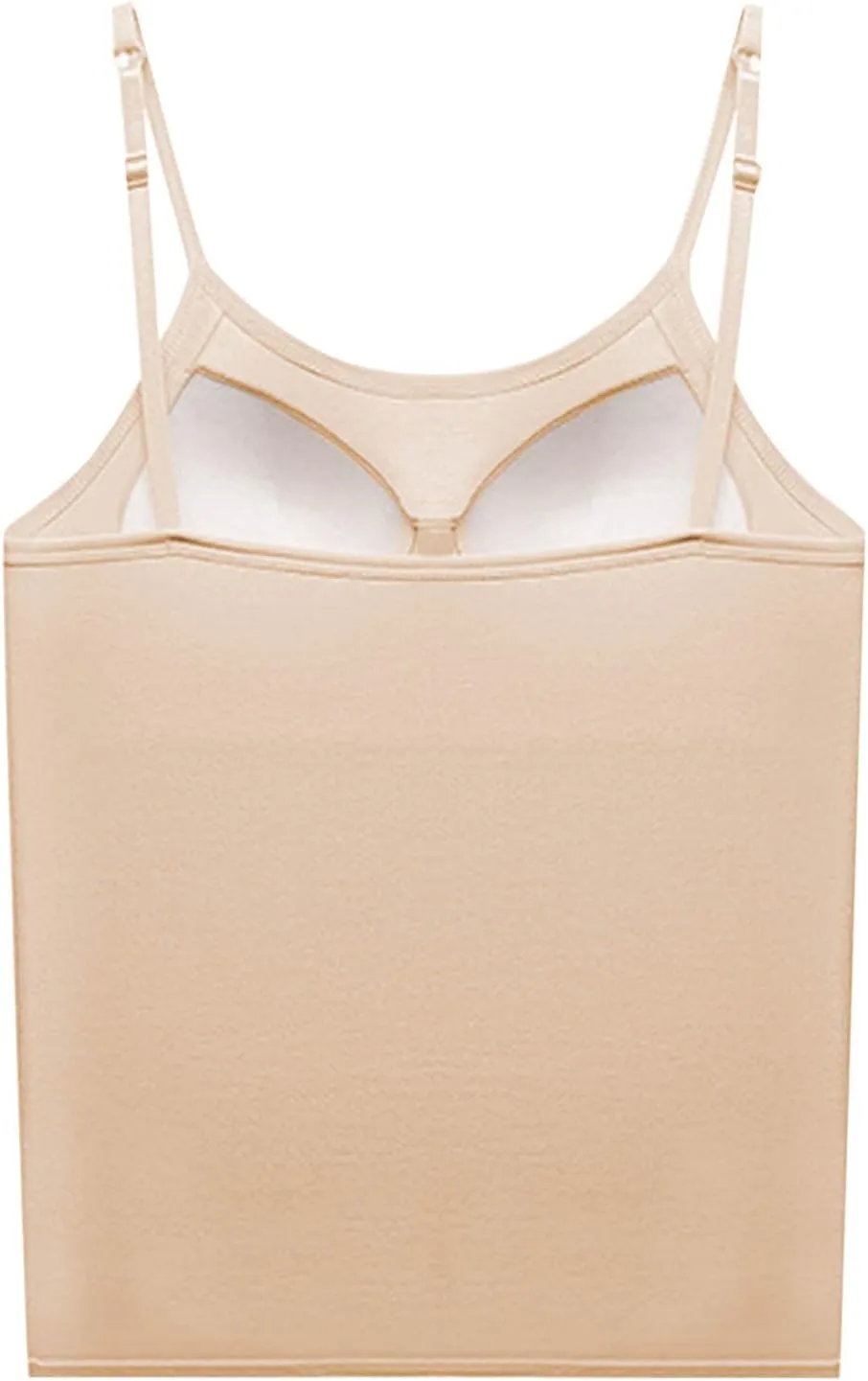 Camisole Tank Top for Women Stretchy Spaghetti Strap Basic Solid Undershirt Slim Fit Cami Tops with Padded