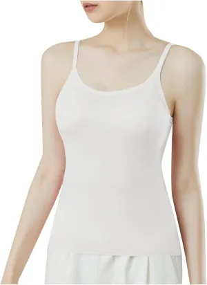 Camisole Tank Top for Women Stretchy Spaghetti Strap Basic Solid Undershirt Slim Fit Cami Tops with Padded
