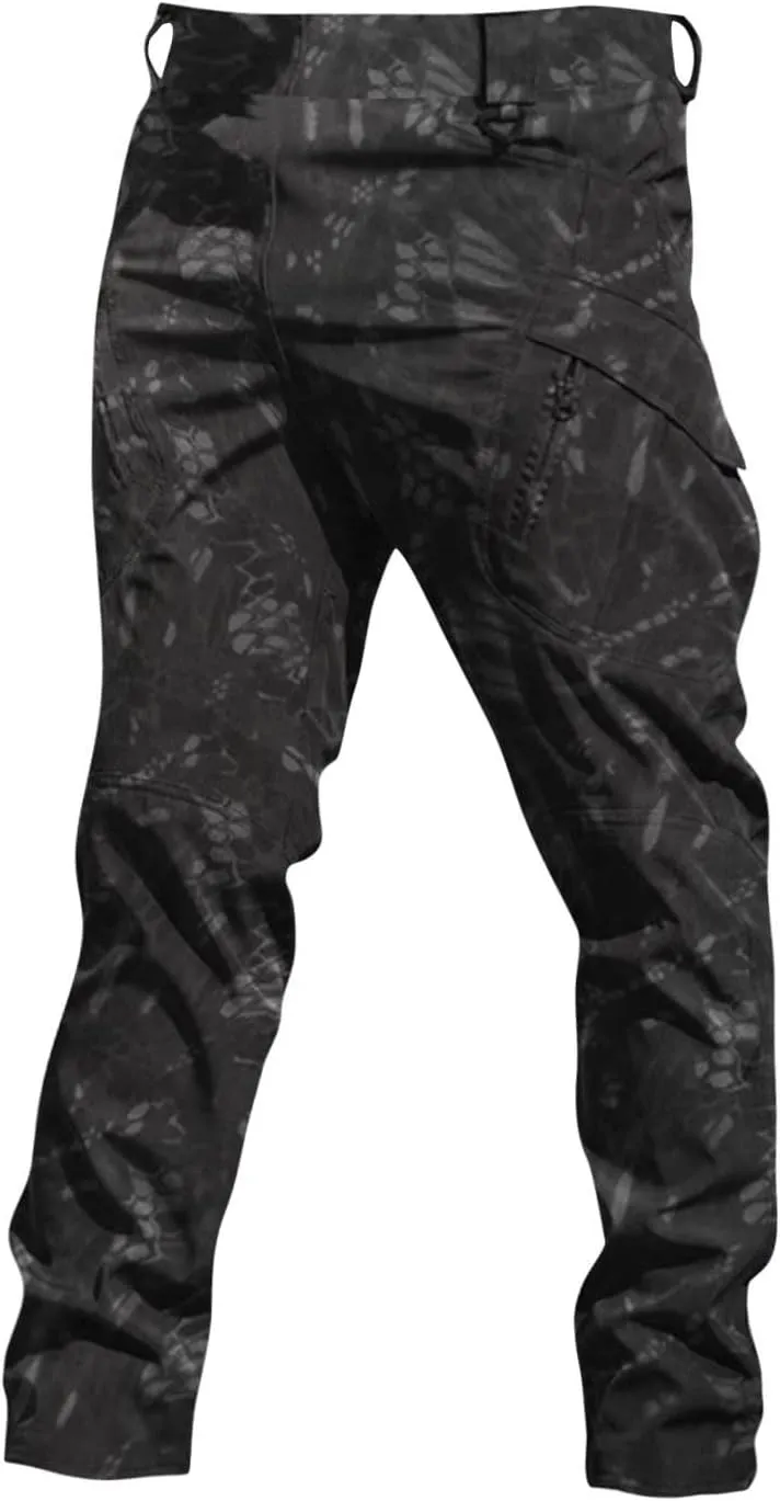 Camo Pants Men Cargo Multi Pockets Straight Fit Pants Slim Ripstop Stretch Y2K Pants Tapered Fit Match Trousers Work