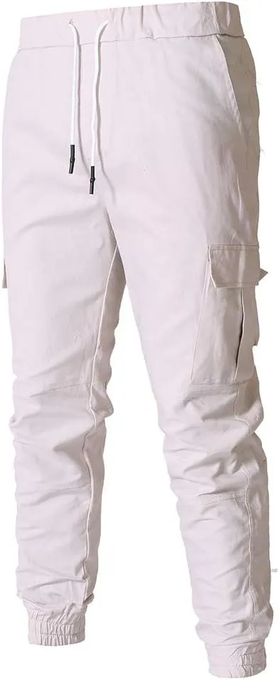 Cargo Pants for Men Relaxed Fit Athletic Gym Training Jogger Black Long Track Pants with Pockets Mens Sweatpants with