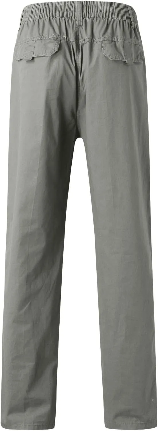 Cargo Pants for Men Relaxed Fit Elastic Bottom Men's Sports Fleece Jogger Pants Sweatpant for Men with Pockets Jogger
