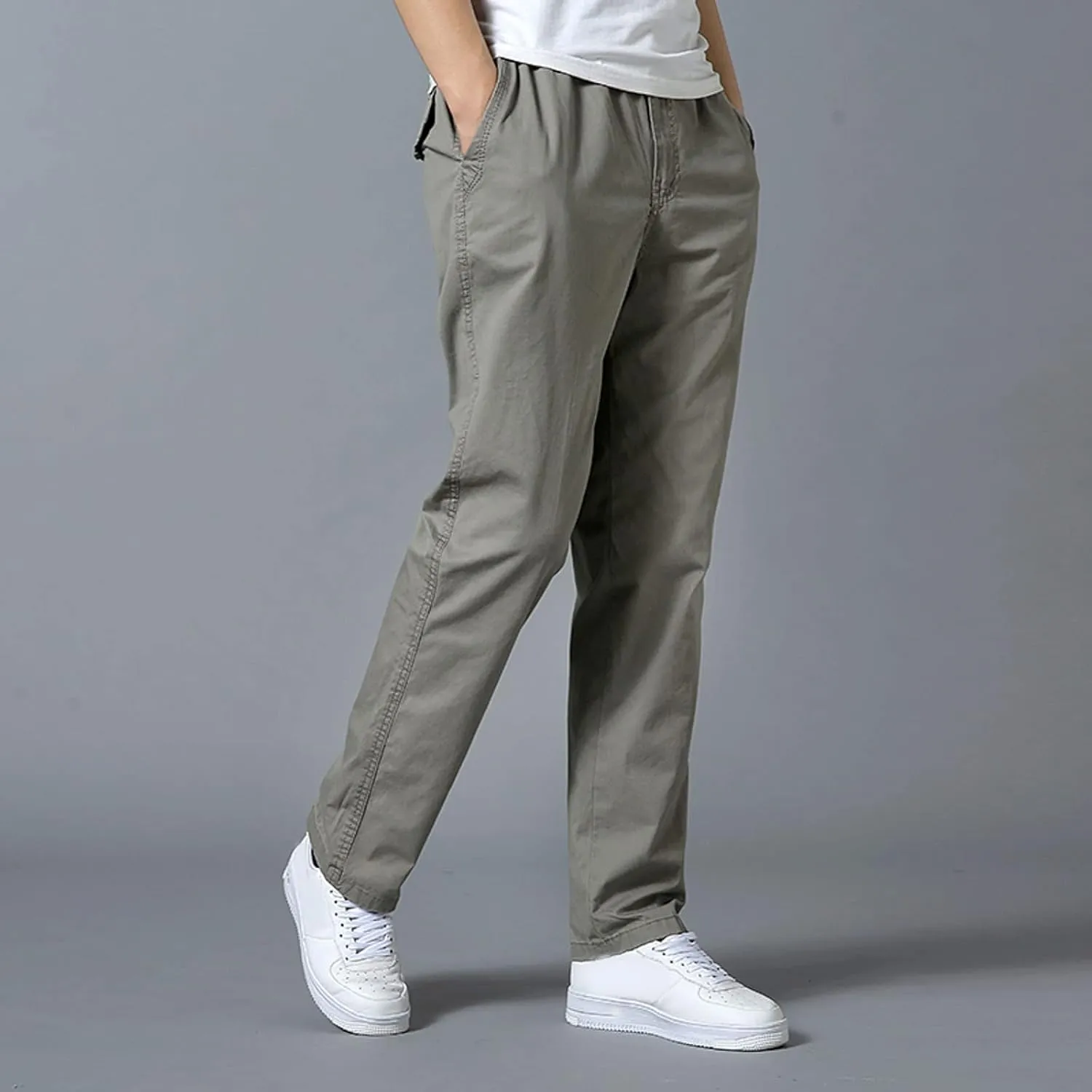 Cargo Pants for Men Relaxed Fit Elastic Bottom Men's Sports Fleece Jogger Pants Sweatpant for Men with Pockets Jogger