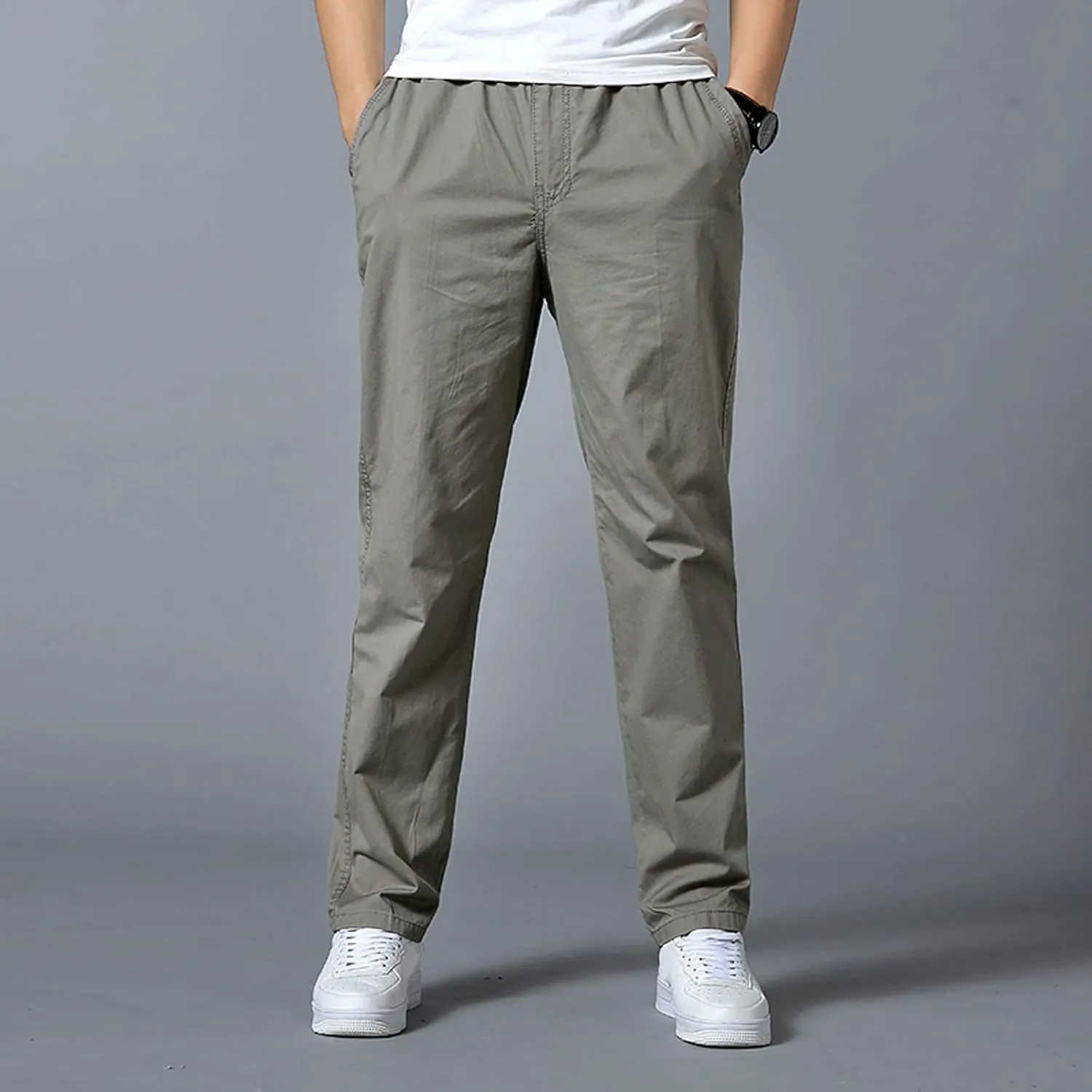 Cargo Pants for Men Relaxed Fit Elastic Bottom Men's Sports Fleece Jogger Pants Sweatpant for Men with Pockets Jogger