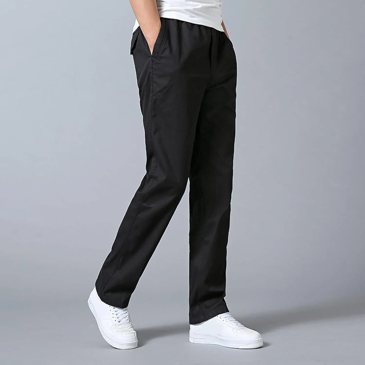 Cargo Pants for Men Relaxed Fit Elastic Bottom Men's Sports Fleece Jogger Pants Sweatpant for Men with Pockets Jogger