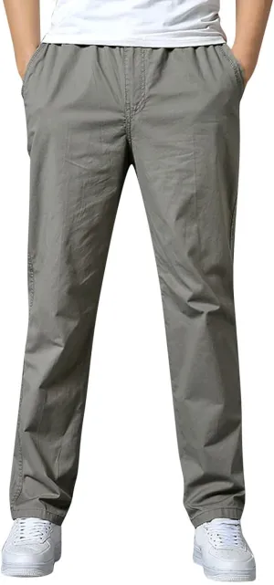 Cargo Pants for Men Relaxed Fit Elastic Bottom Men's Sports Fleece Jogger Pants Sweatpant for Men with Pockets Jogger