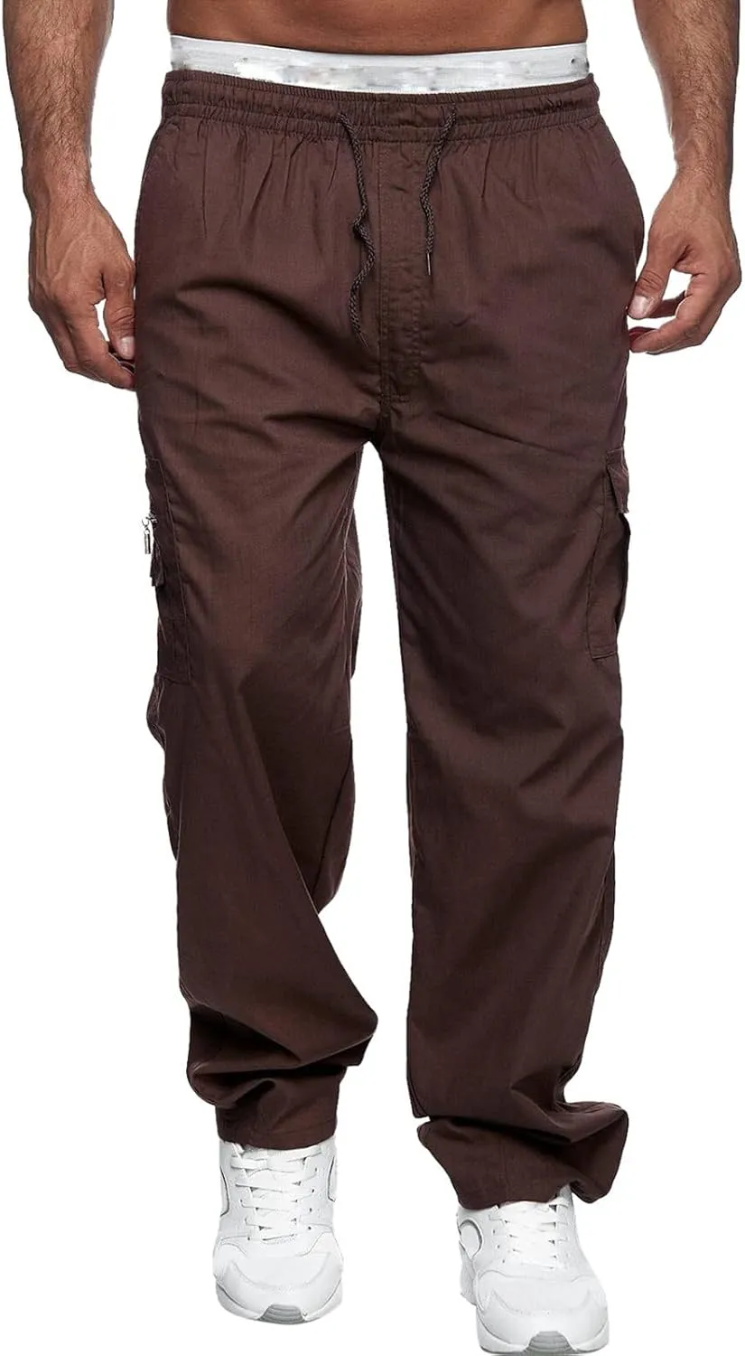 Cargo Pants for Men Relaxed Fit Mens Cargo Pants Comfortable Basic Pants Sport Daily Workout Pants Mens Baggy Joggers