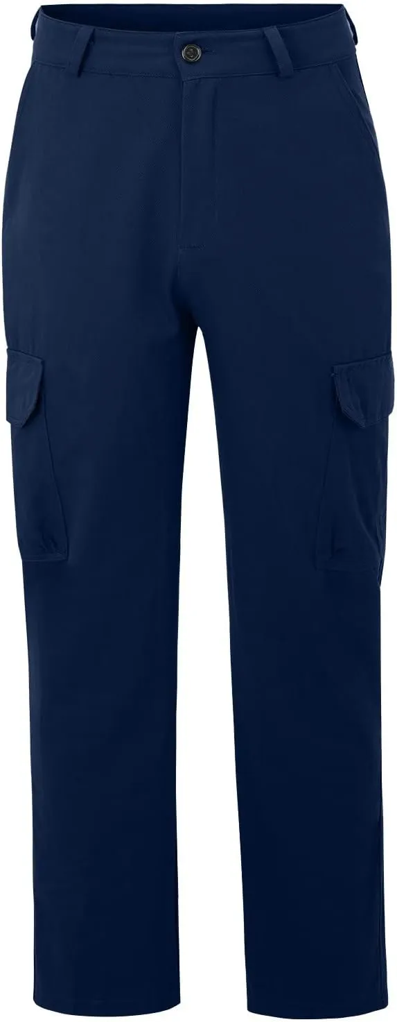 Cargo Pants for Men Relaxed Fit Mens Cargo Pants Stretch Elastic Waist Athletic Workout Jogger Drawstring Sport Pants