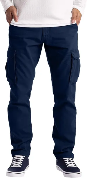 Cargo Pants for Men Relaxed Fit Mens Cargo Pants Stretch Elastic Waist Athletic Workout Jogger Drawstring Sport Pants