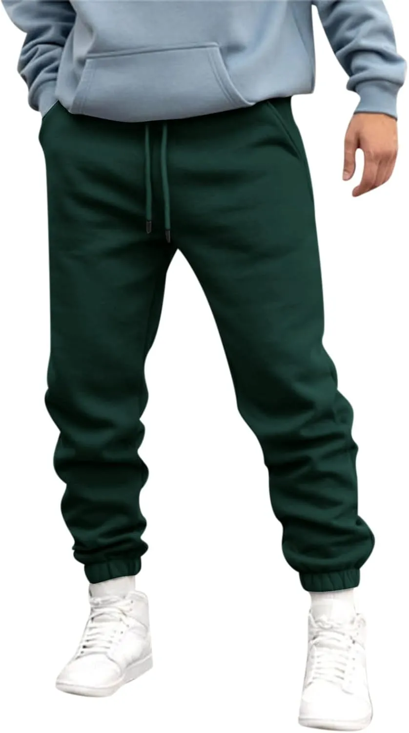 Cargo Pants for Men Relaxed Fit Pant Mens Fleece Active Athletic Workout Jogger Sweatpants for Men with Zipper Pocket
