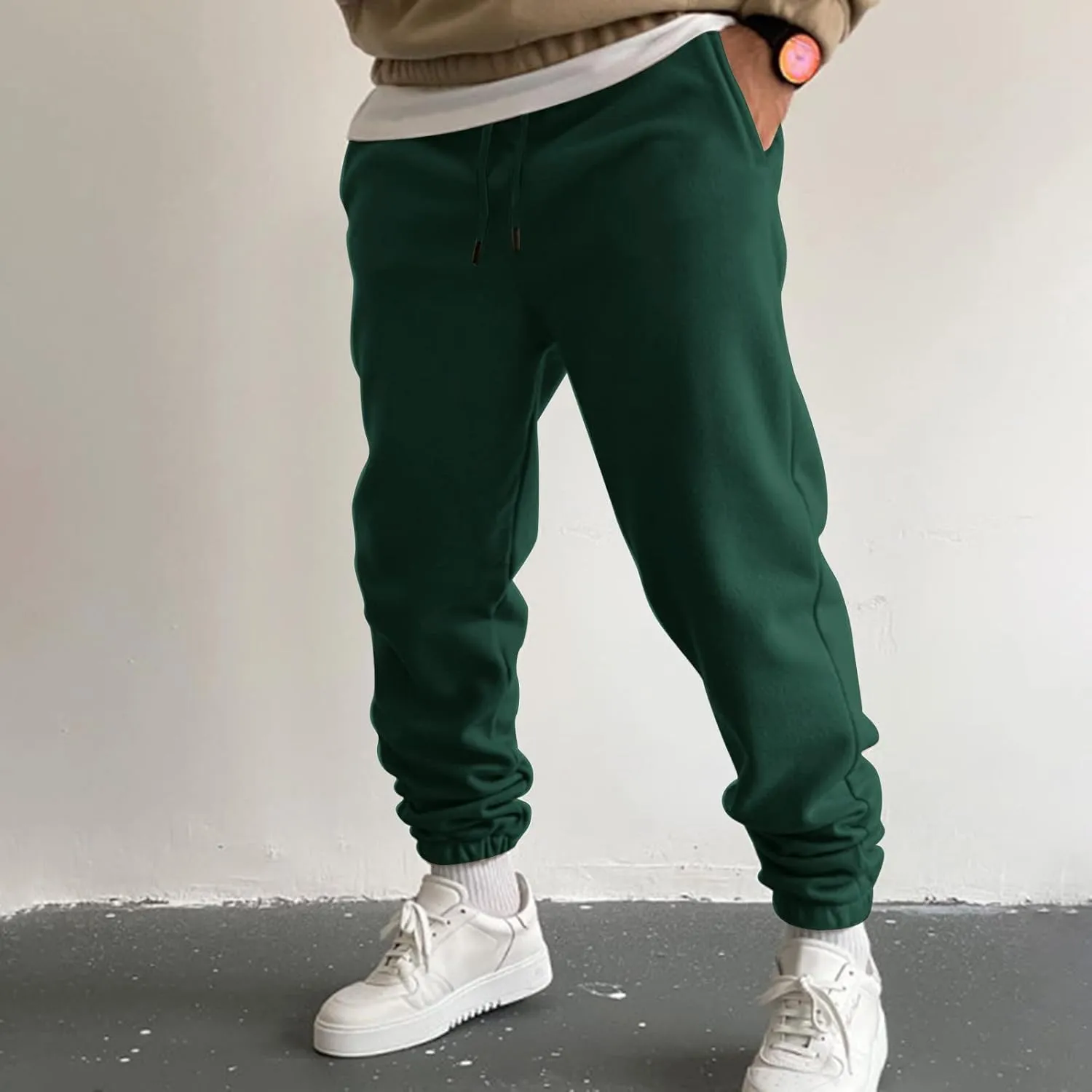 Cargo Pants for Men Relaxed Fit Pant Mens Fleece Active Athletic Workout Jogger Sweatpants for Men with Zipper Pocket