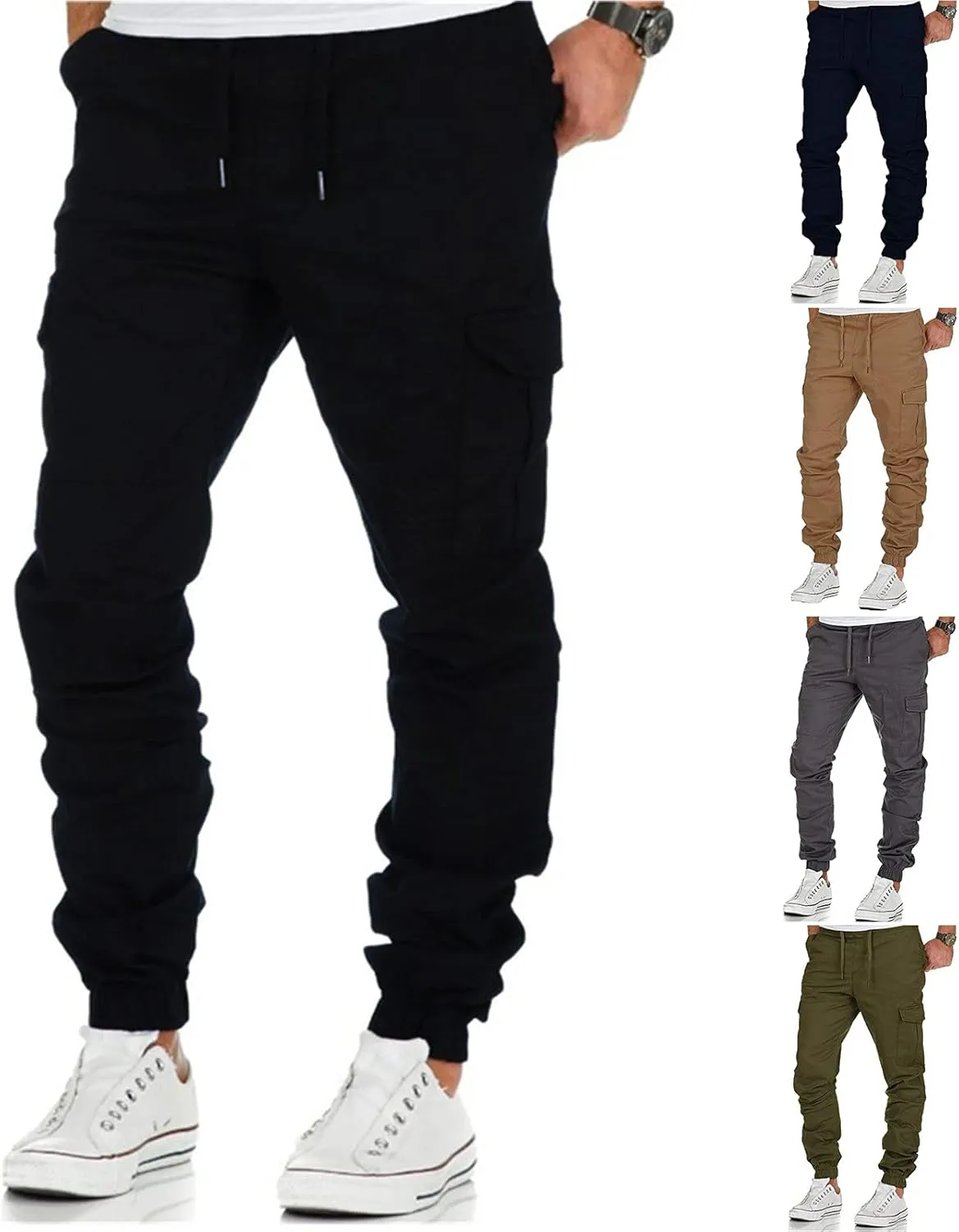 Cargo Pants for Men Relaxed Fit Sweatpants Stretch Elastic Running Athletic Cargo Sports Sweatpants for Men Men Pants