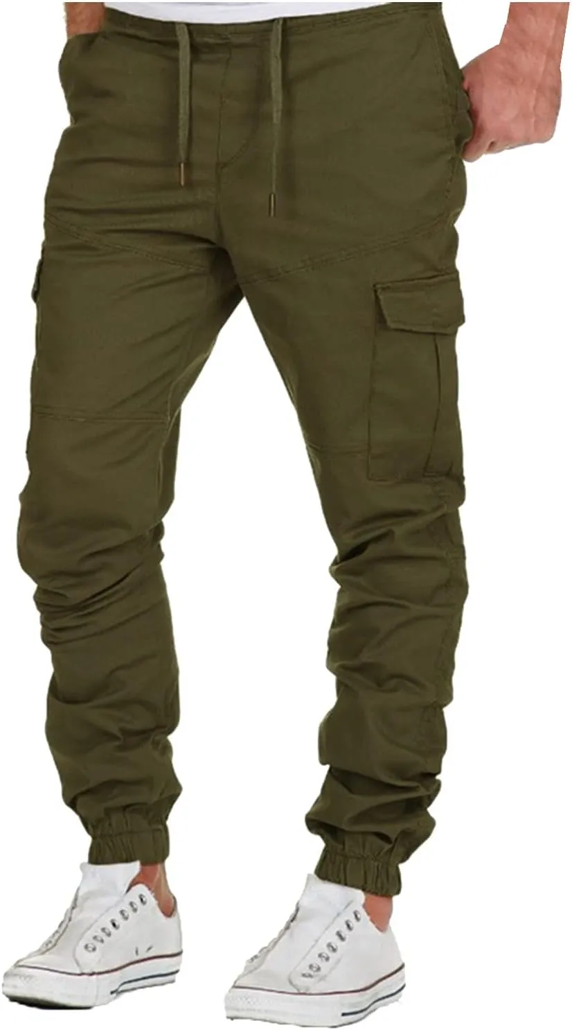 Cargo Pants for Men Relaxed Fit Sweatpants Stretch Elastic Running Athletic Cargo Sports Sweatpants for Men Men Pants