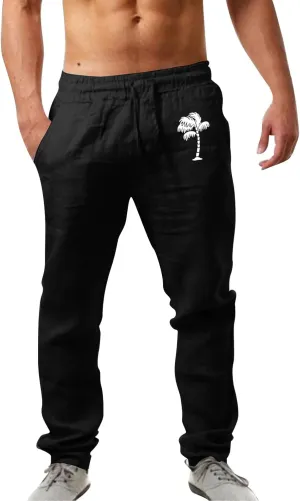 Cargo Pants for Men Relaxed Fit Workout Sports Pant Men's Cargo Pants Elastic Waist Jogger Solid Casual Multi Pockets