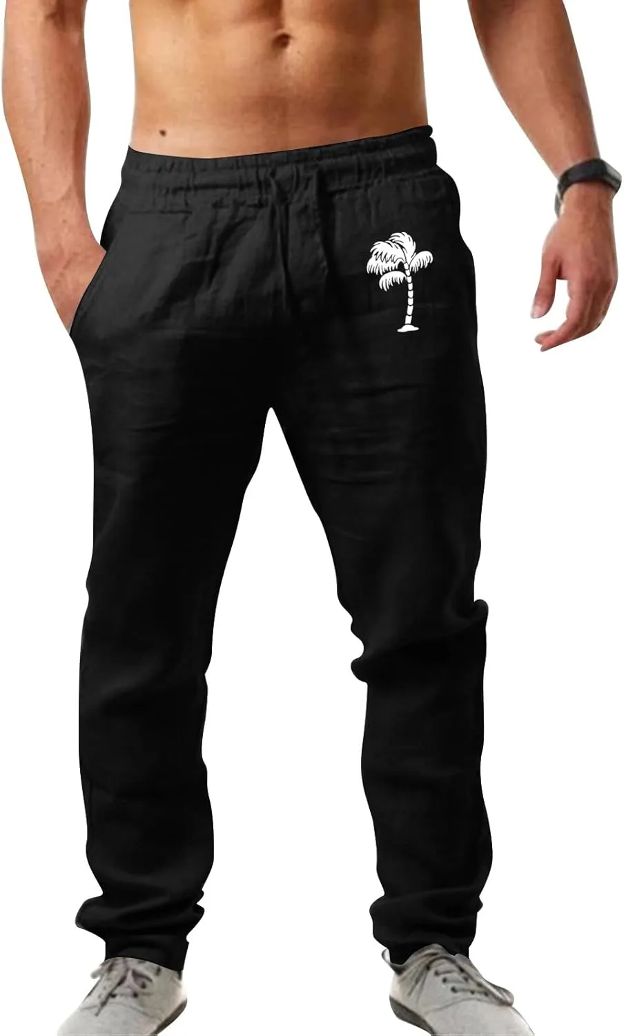 Cargo Pants for Men Relaxed Fit Workout Sports Pant Men's Cargo Pants Elastic Waist Jogger Solid Casual Multi Pockets