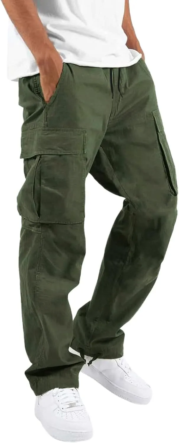 Cargo Pants for Men Work Relaxed Fit Men's Military Tactical Pants Big and Tall Hiking Trousers Baggy Workout Joggers