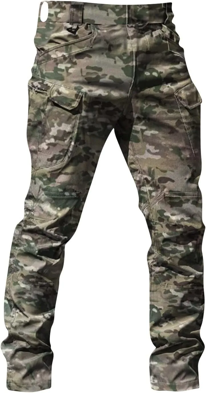 Cargo Pants Men Multi Pockets Athletic Fit Y2K Pants Fashion Stretch Loose Fit Pants Casual Travel Trousers Casual