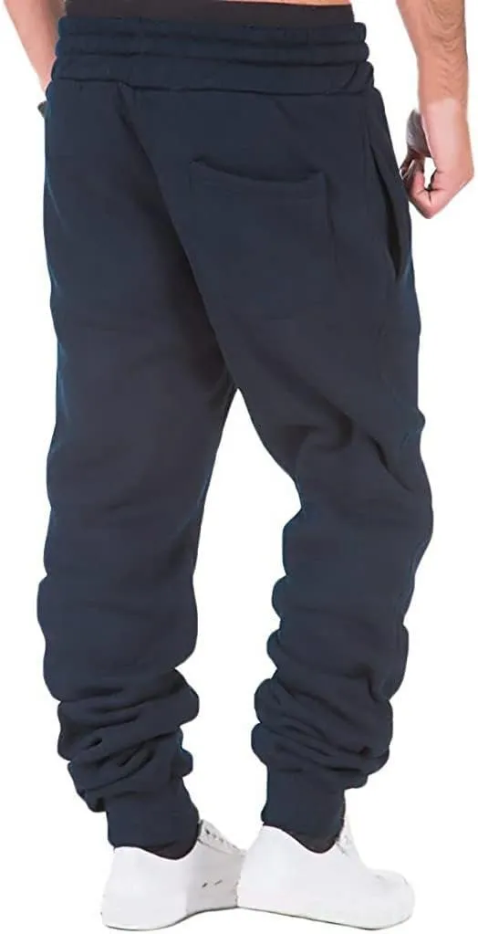 Cargo Sweatpants for Men Mens Lounge Pants Slim Fit Workout Training Thigh Mesh Gym Jogger Pants with Zipper Pockets