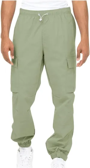 Cargo Trousers for Men Workout Sports Pant Men's Cargo Pants Elastic Waist Joggers Solid Casual Multi Pockets Outdoor