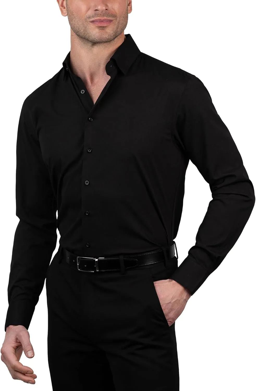 Chaps Slim Fit Long Sleeve Button Down Dress Shirts for Men - Wrinkle Free Long Sleeve Shirt Mens Formal 4-Way Stretch