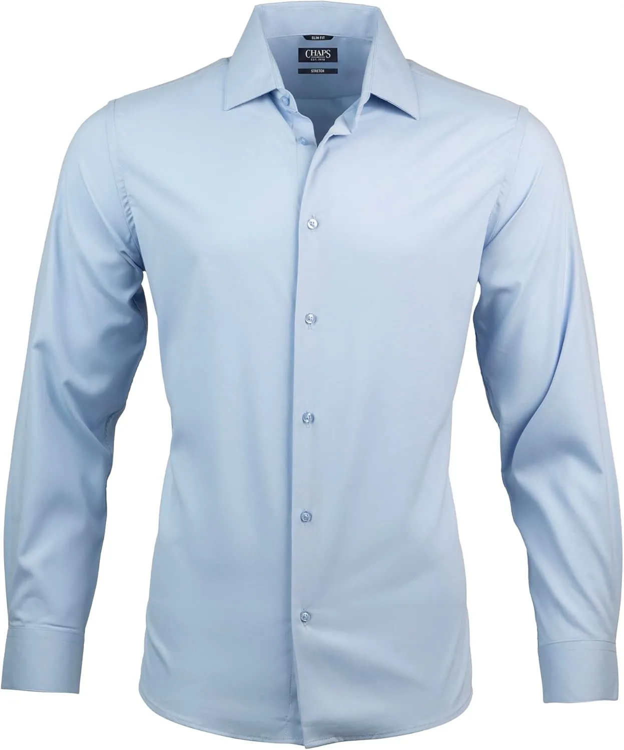 Chaps Slim Fit Long Sleeve Button Down Dress Shirts for Men - Wrinkle Free Long Sleeve Shirt Mens Formal 4-Way Stretch