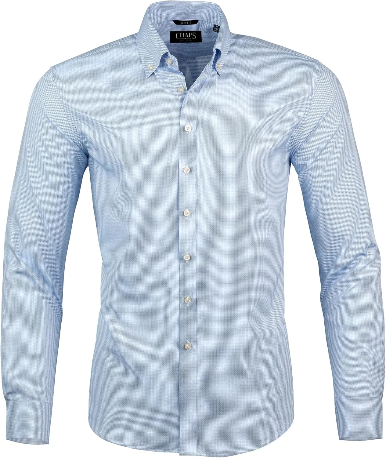 Chaps Slim Fit Long Sleeve Button Down Dress Shirts for Men - Wrinkle Free Long Sleeve Shirt Mens Formal 4-Way Stretch