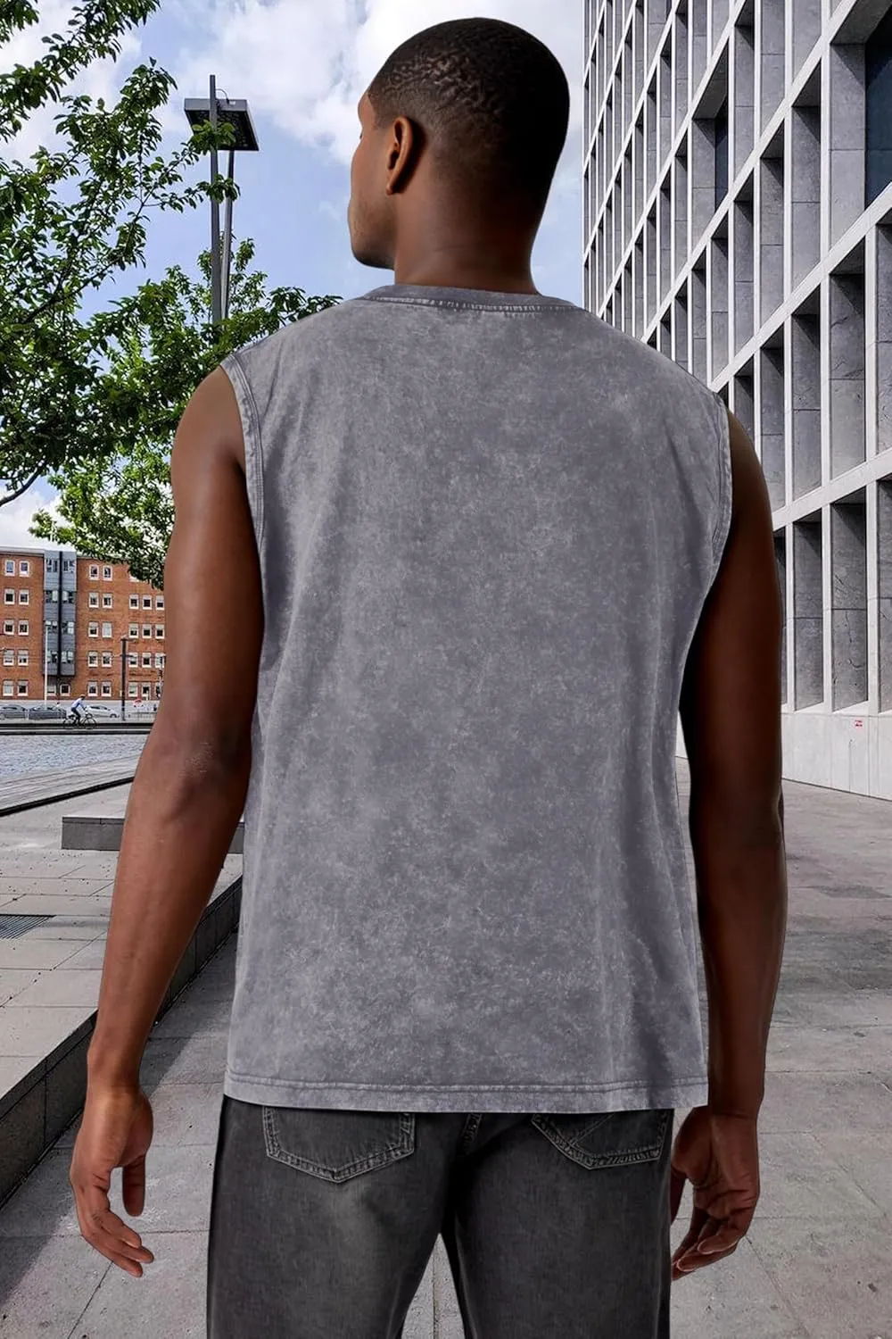 CHICGAL Mens Tank Tops Summer Sleeveless Muscle Shirts Cotton Loose Fit Tee Shirts