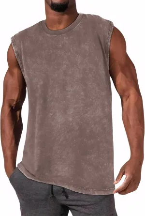 CHICGAL Mens Tank Tops Summer Sleeveless Muscle Shirts Cotton Loose Fit Tee Shirts