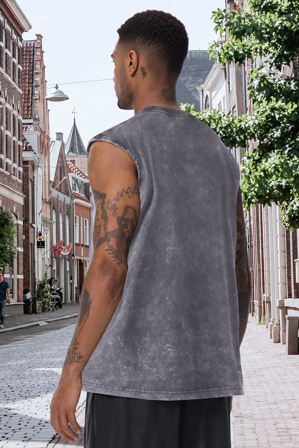 CHICGAL Mens Tank Tops Summer Sleeveless Muscle Shirts Cotton Loose Fit Tee Shirts