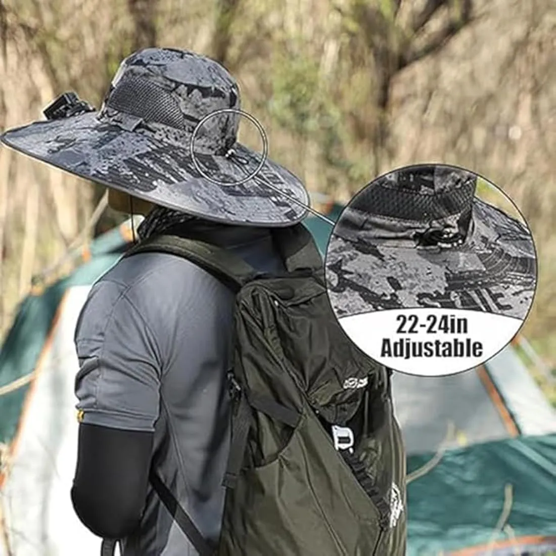 Colitt Fishing Hat,Lightweight Waterproof Wide Brim Sun Hat,UPF 50  UV Protection,Cooling & Breathable,for Cycling,Traveling