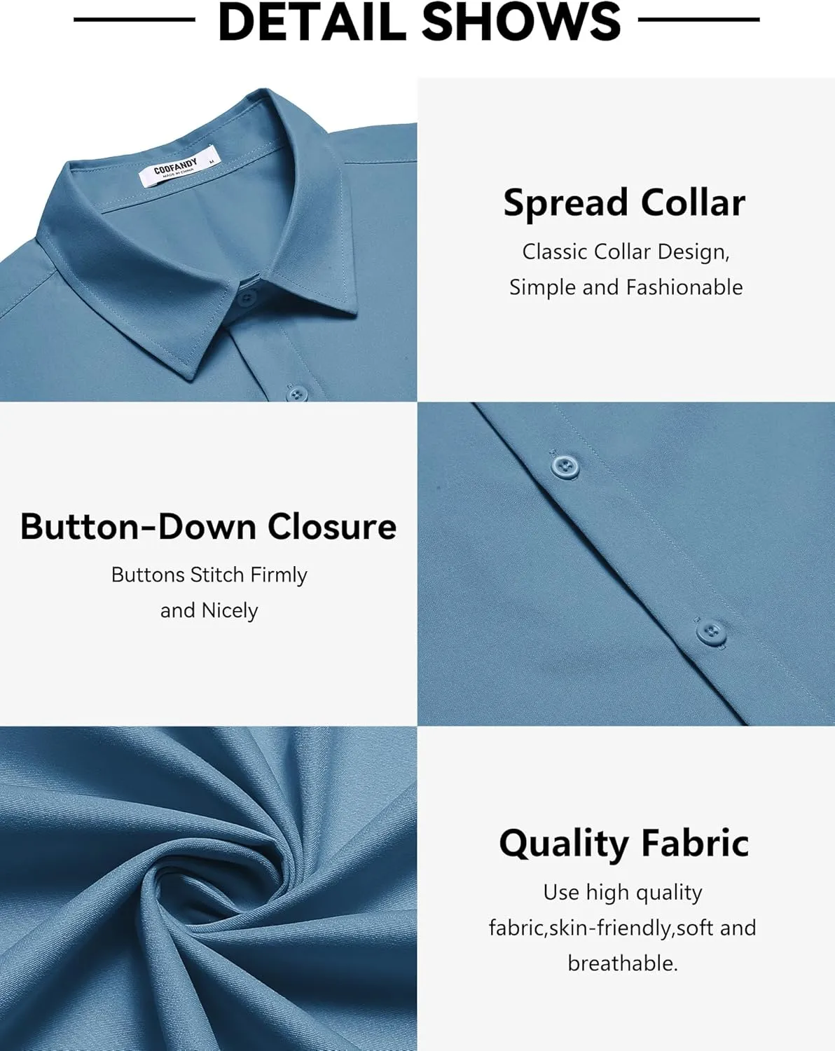 COOFANDY Men's Casual Short Sleeve Button Down Shirts Untucked Dress Shirts Wrinkle Free Summer Wedding Shirts Solid