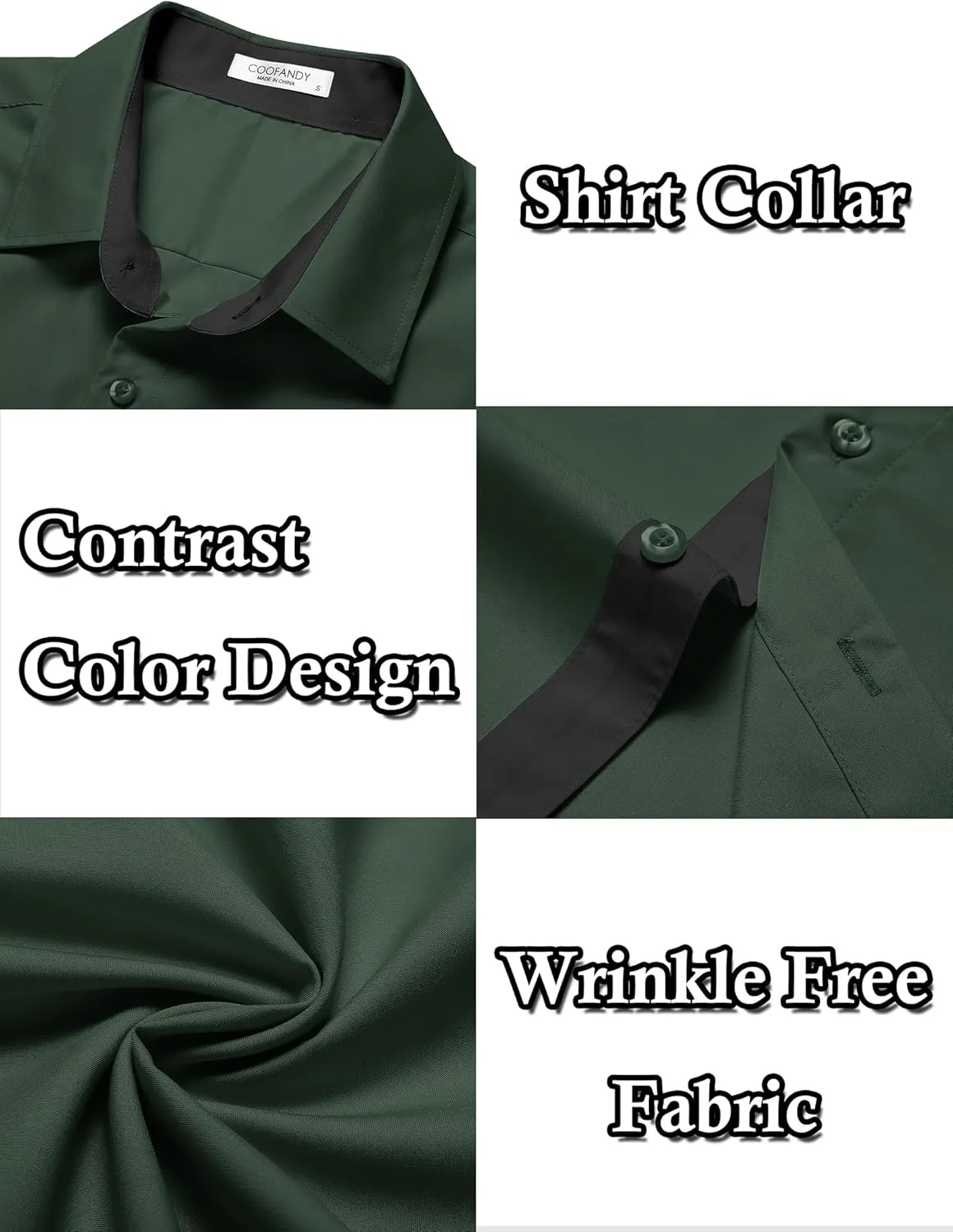 COOFANDY Men's Wrinkle Free Business Dress Shirts Short Sleeve Button Down Shirts