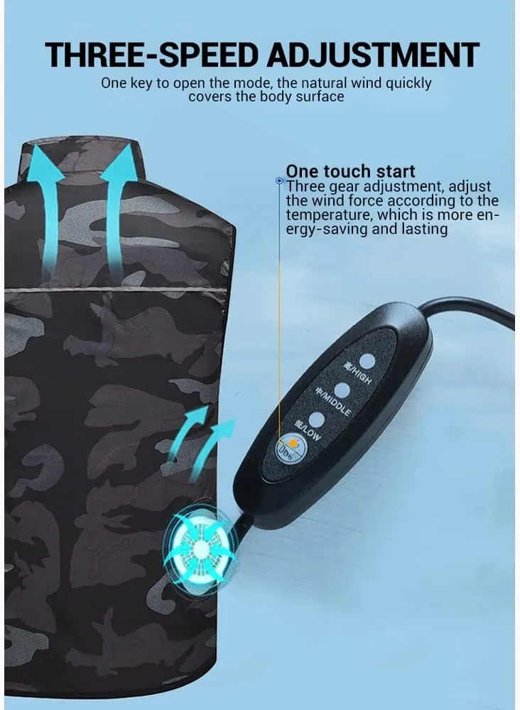 CSCDD Fan Vest Cooling Clothing Smart Jacket Men Outdoor Breathable Cool Coat Charging Working Air-conditioning Women
