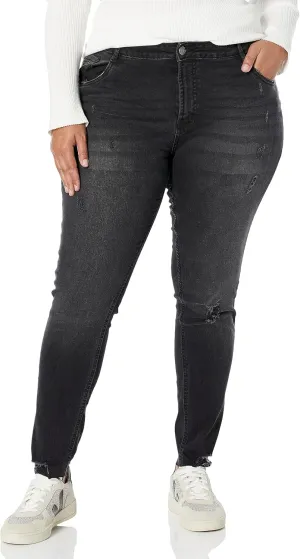 EVANS Women's Plus Size High Rise Ripped Skinny Jean
