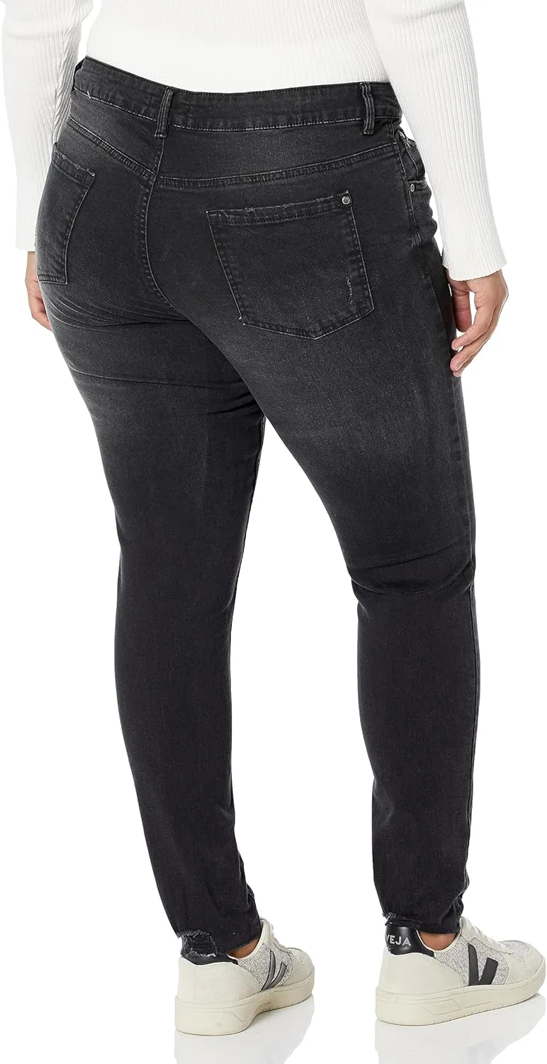 EVANS Women's Plus Size High Rise Ripped Skinny Jean