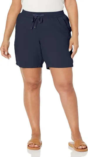 EVANS Women's Plus Size Short Linen Visc